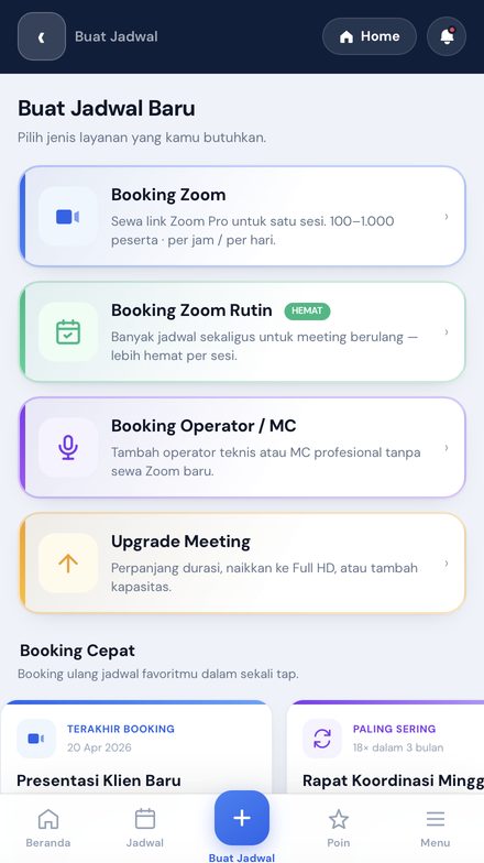 Preview mobile app - Buat Jadwal Baru
